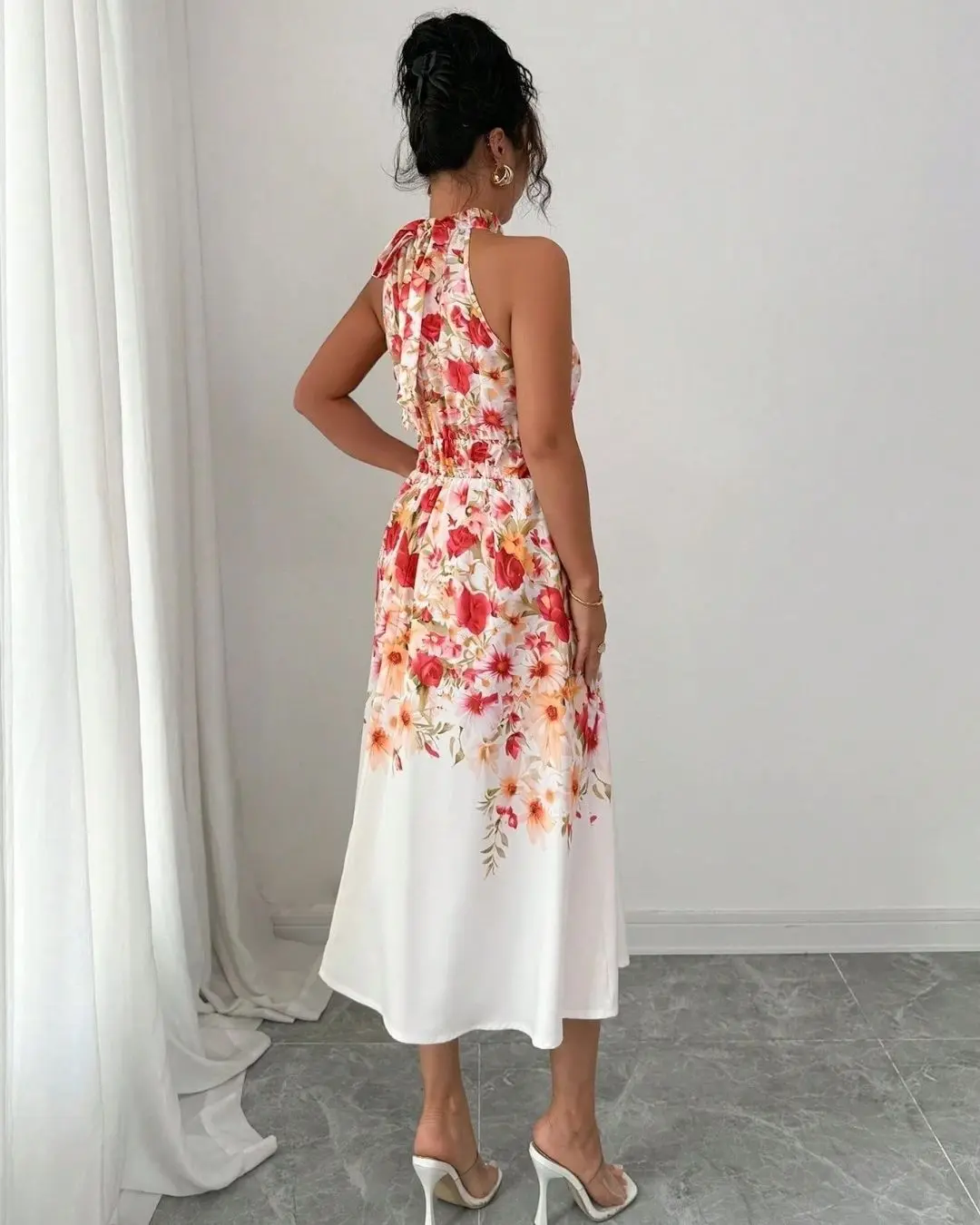 Floral Print Sleeveless Dress