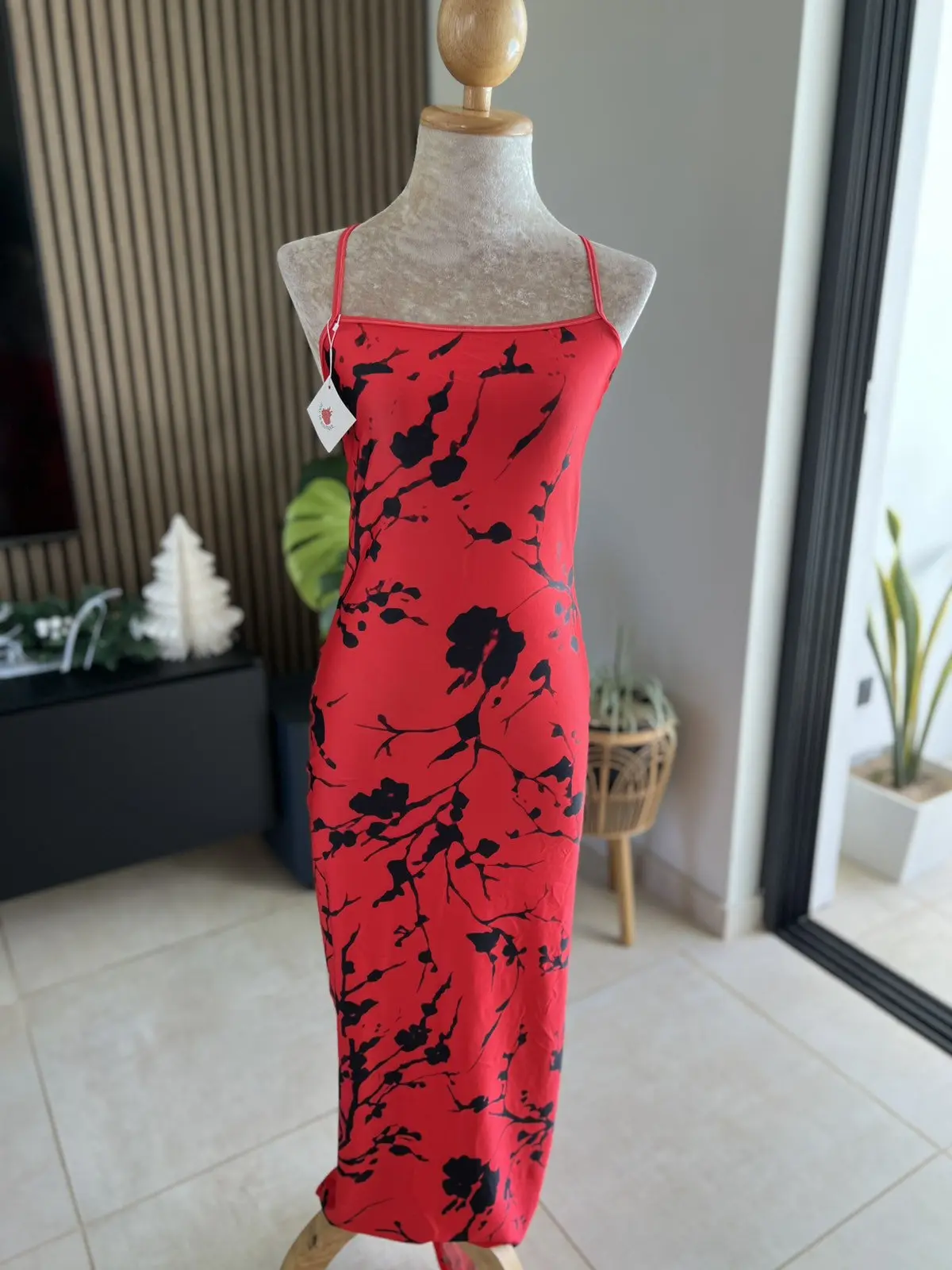 Plunge Neckline Spaghetti Dress
