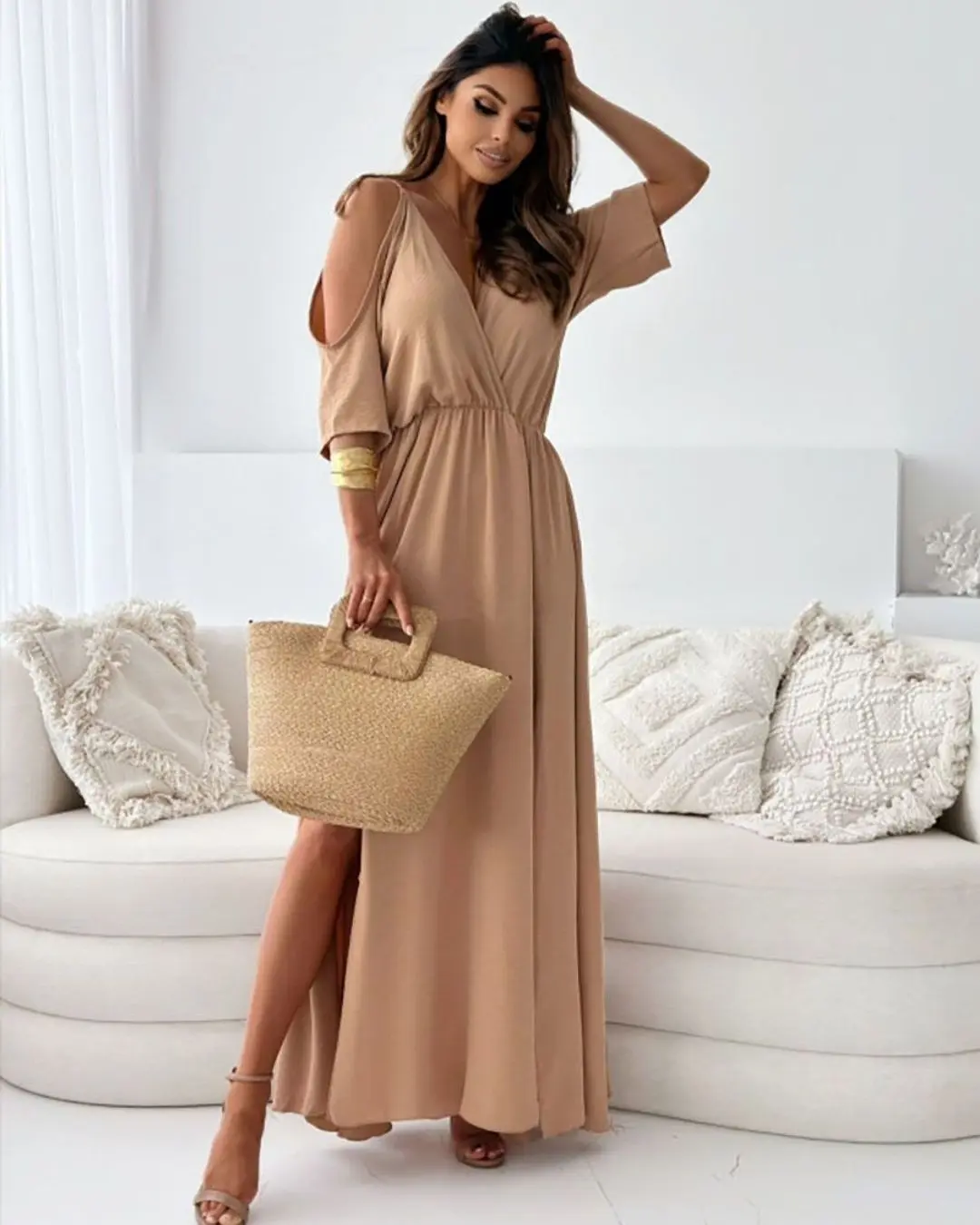 Side Slit Casual Maxi Dress
