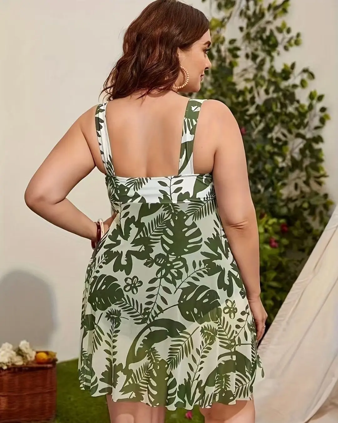 Plus Size Tropical One Piece Swimsuit