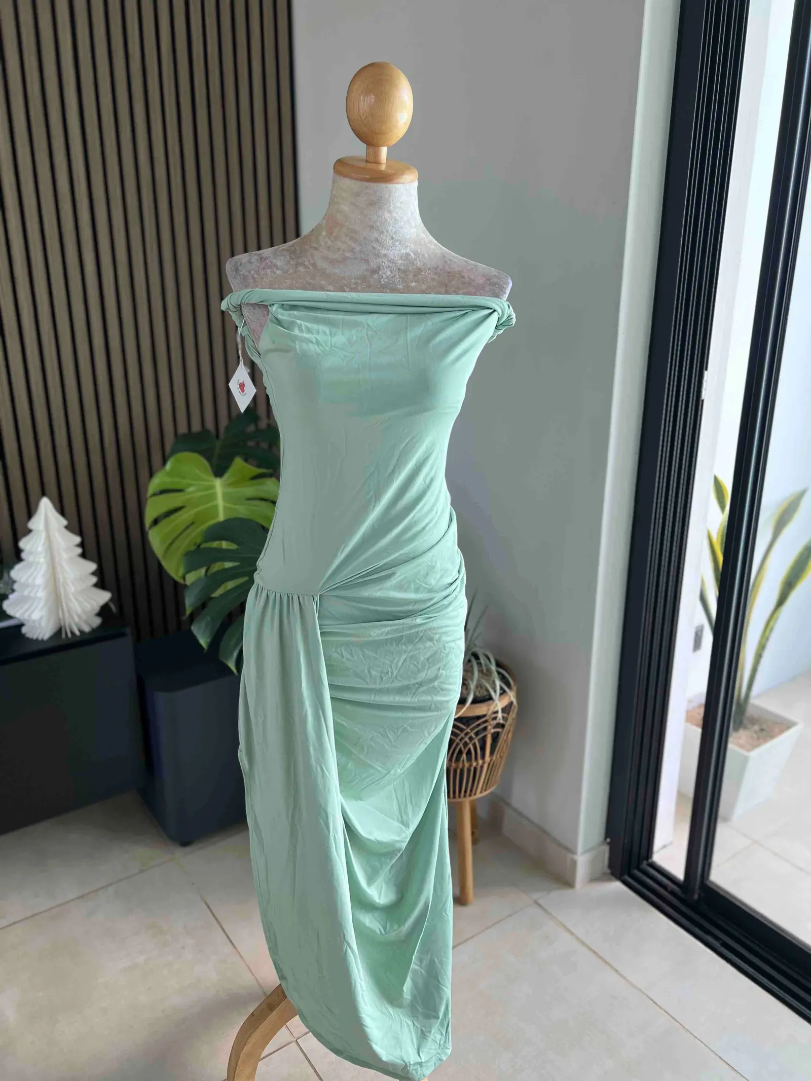 Off-Shoulder Ruched Bodycon Dress