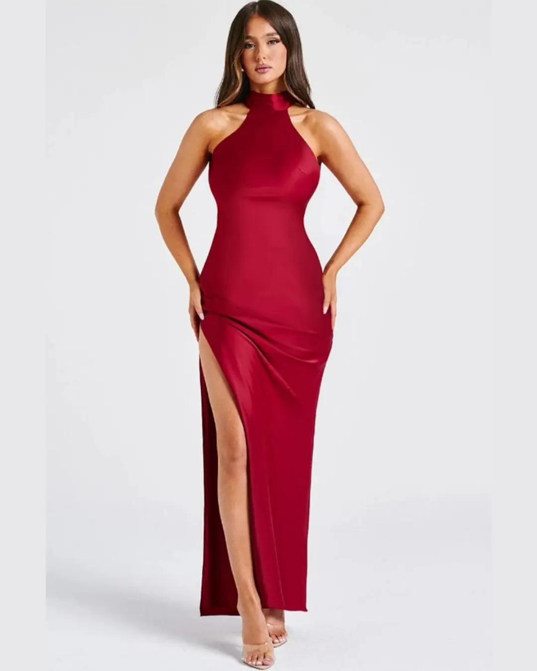 Halter Neck Evening Dress