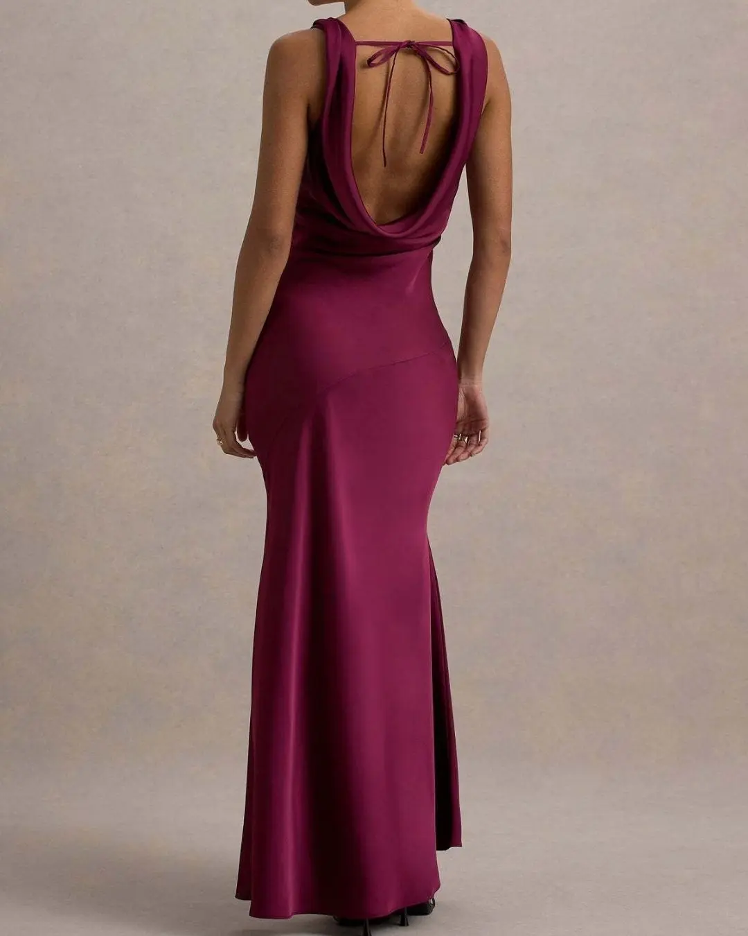 Satin Open Back Cocktail Dress