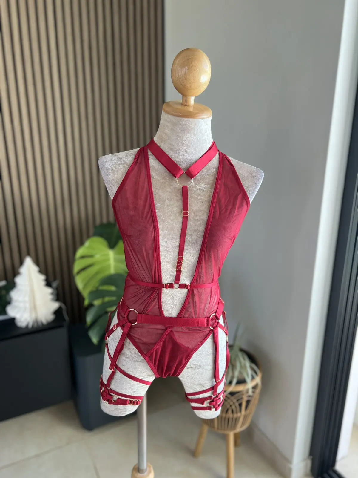 See-Through Strap Bodysuit Lingerie