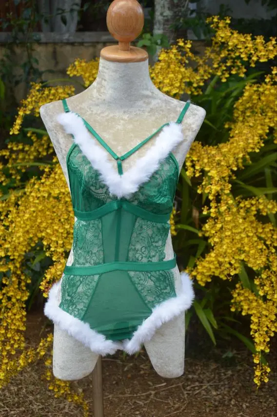 Christmas Mesh Green Bodysuit