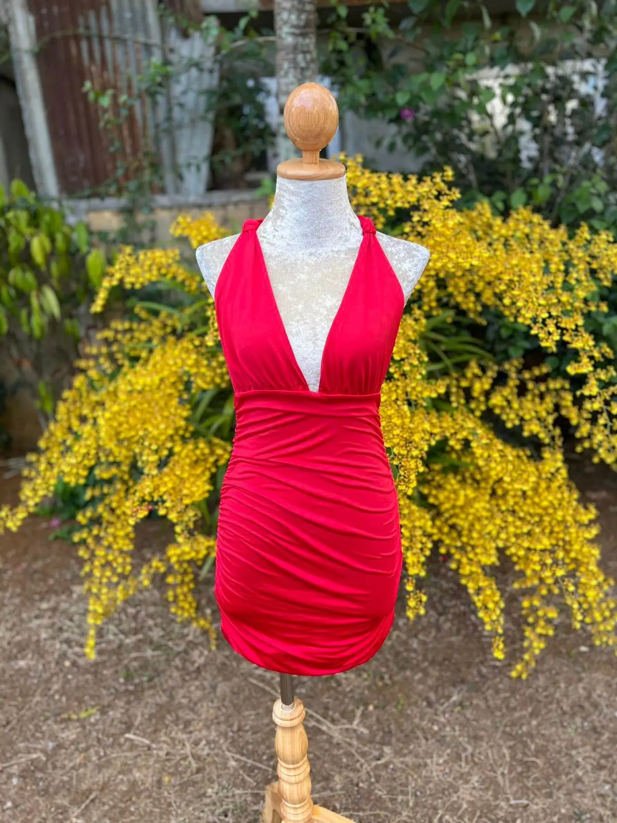 Push Up Pleated Bodycon Dress