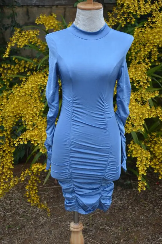 Wrinkled Sexy Mini Elegant Dress