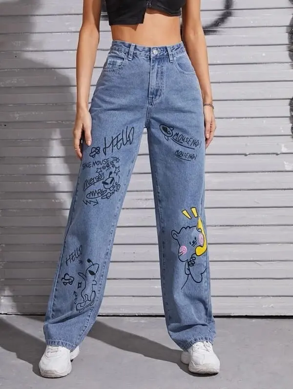 Blue Cartoon Jeans