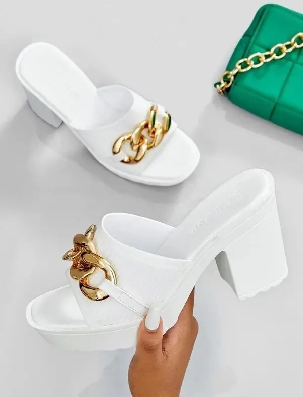 Ivory Chain Heels