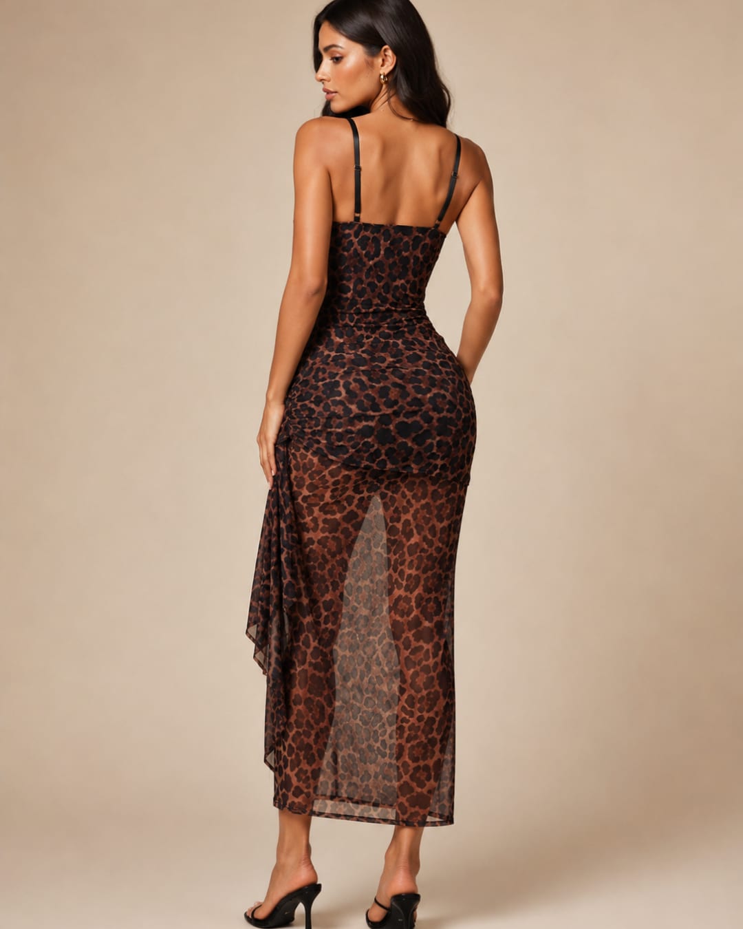 Leopard Lace Mesh Dress