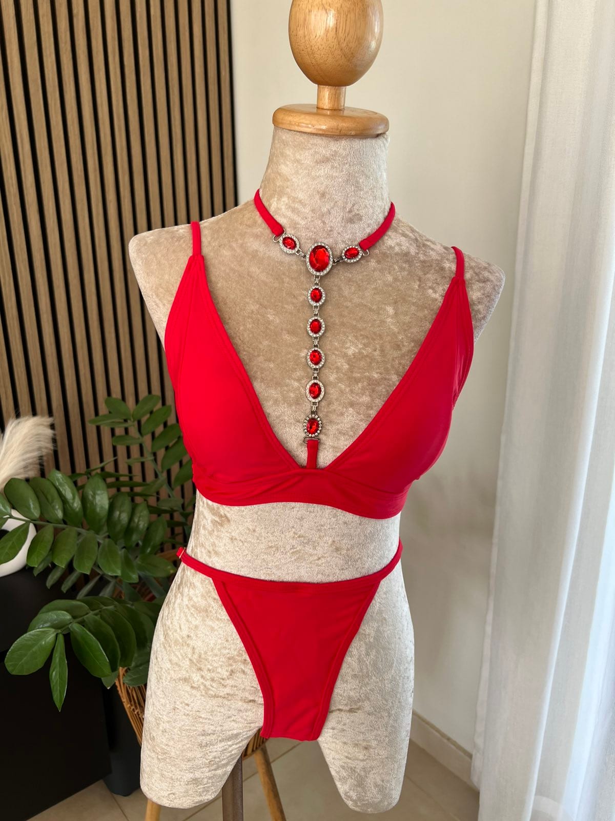 Red Jewel Bikini Set