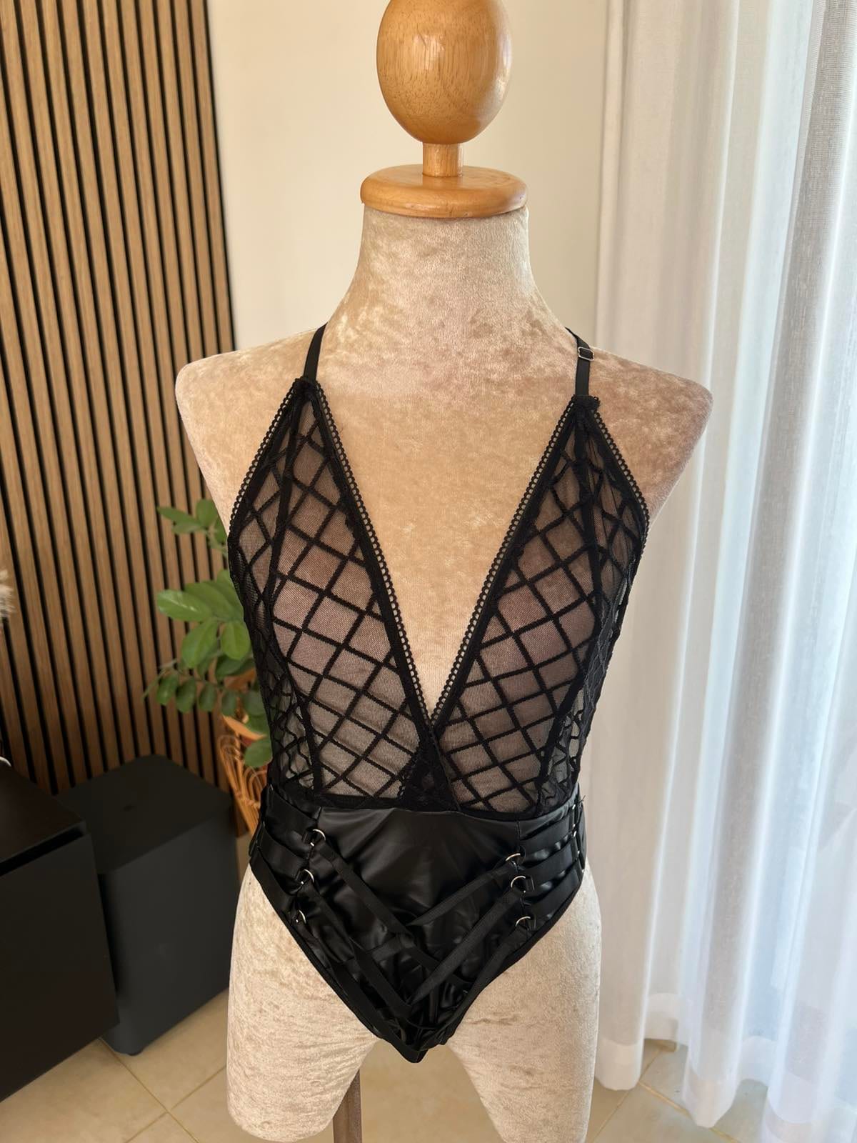 Noir Diamond Mesh Bodysuit